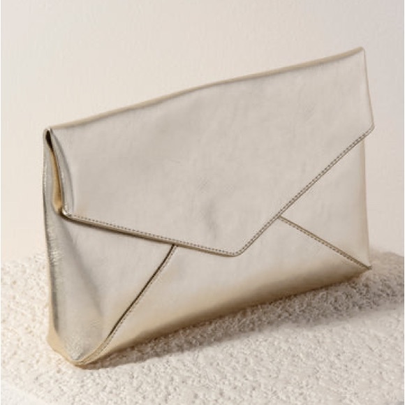 Metallic Gold Envelope Clutch - Picture 3 of 4